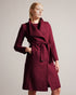 ROSEANE-Outerwear-Wrap yourself in elegance and warmth with the exquisite ROSEANE. Made from 100% wool with a herringbone texture, this coat exudes timeless style. Metal edge details refine the look for everyday wear. Wrap coat 100% wool Belted waist Button fastening Metal hardware tipping Pockets Herringbone texture Midi length- Ted Baker Romania